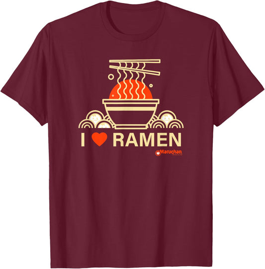 Maruchan I Heart Ramen Noodle Bowl Poster T-Shirt - T-Shirt | Maroon