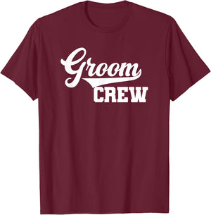 Groom Crew, Bachelor Party, Wedding, Men, Family Matching T-Shirt - T-Shirt | Maroon