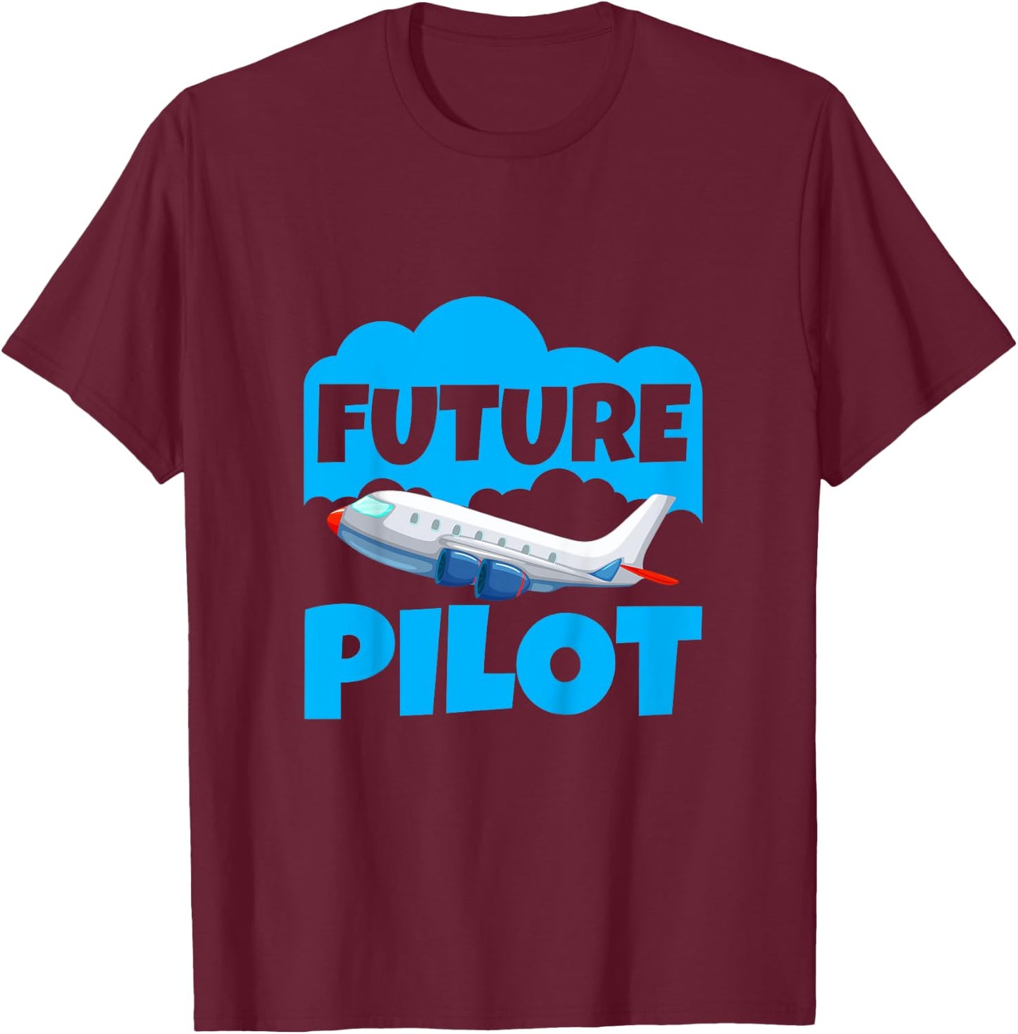 Kids Future Pilot of Airplanes, Toddler Boy Girl, Kid Pilot T-Shirt - T-Shirt | Maroon