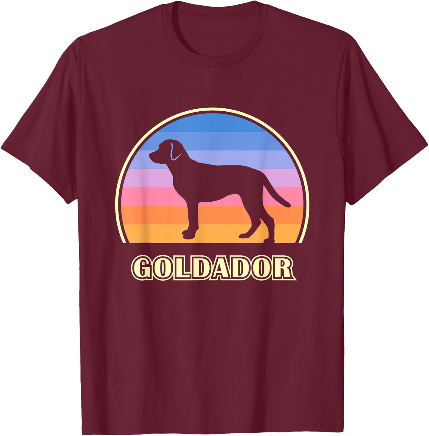 Goldador Vintage Sunset Dog Men Women Girls Kids T-Shirt - T-Shirt | Maroon