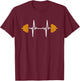 Barbell Weightlifting Heartbeat Shirt - Bodybuilding T-Shirt - T-Shirt | Maroon