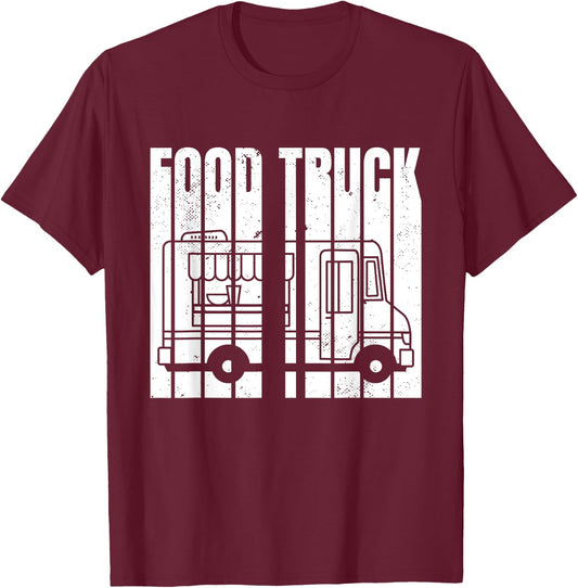 Vintage Food Truck T-Shirt - T-Shirt | Maroon