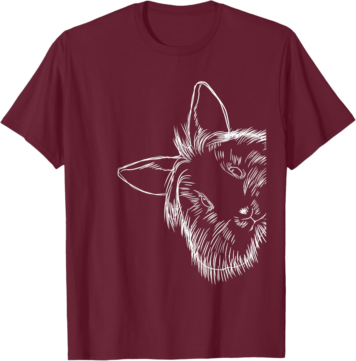 Funny Lionhead Rabbit T-Shirt - T-Shirt | Maroon