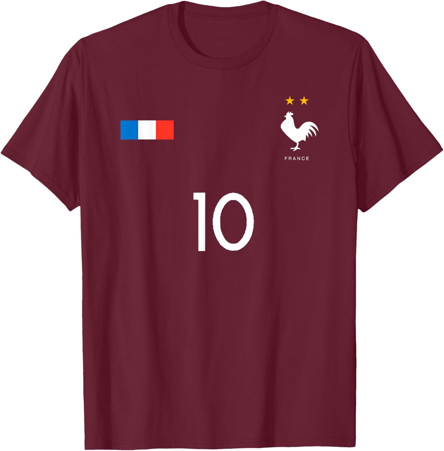 France Jersey Shirt 10 French Football Soccer Men Women Kids T-Shirt - T-Shirt | Maroon