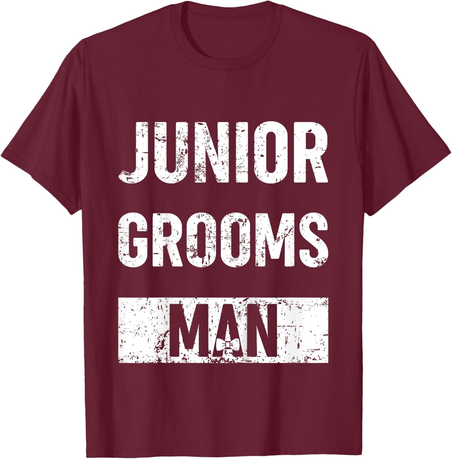 Kids Junior Groomsman Wedding Groom Gift Cute Little Party Man T-Shirt - T-Shirt | Maroon