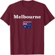 Melbourne city and the flag of Australia T-Shirt - T-Shirt | Maroon