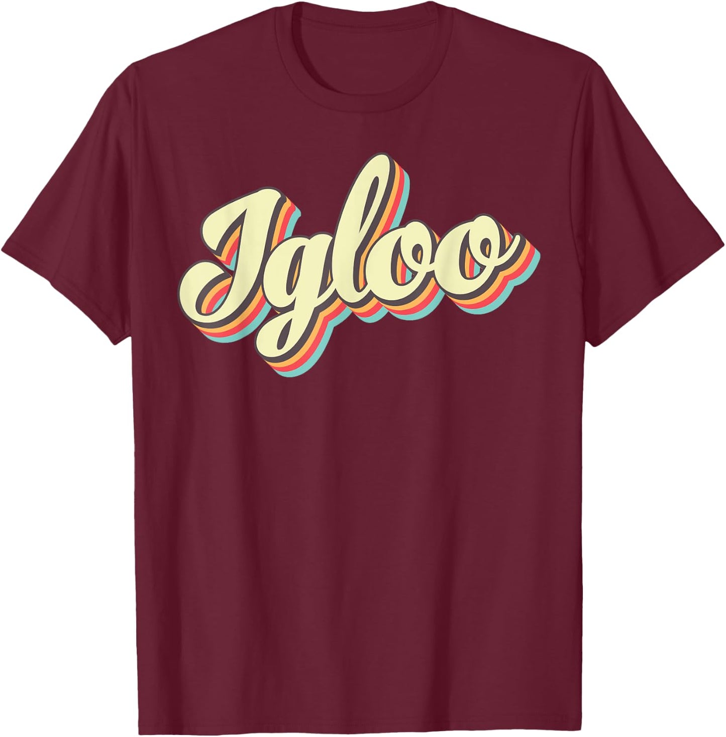Igloo Retro Art Baseball Font Vintage T-Shirt - T-Shirt | Maroon