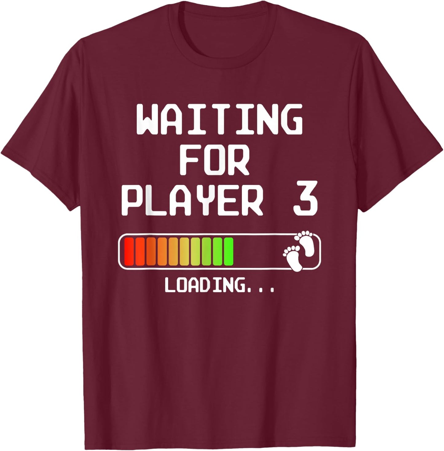 Expectant Dad To Be Gamer Pregnancy Announcement Player 3 T-Shirt - T-Shirt | Maroon