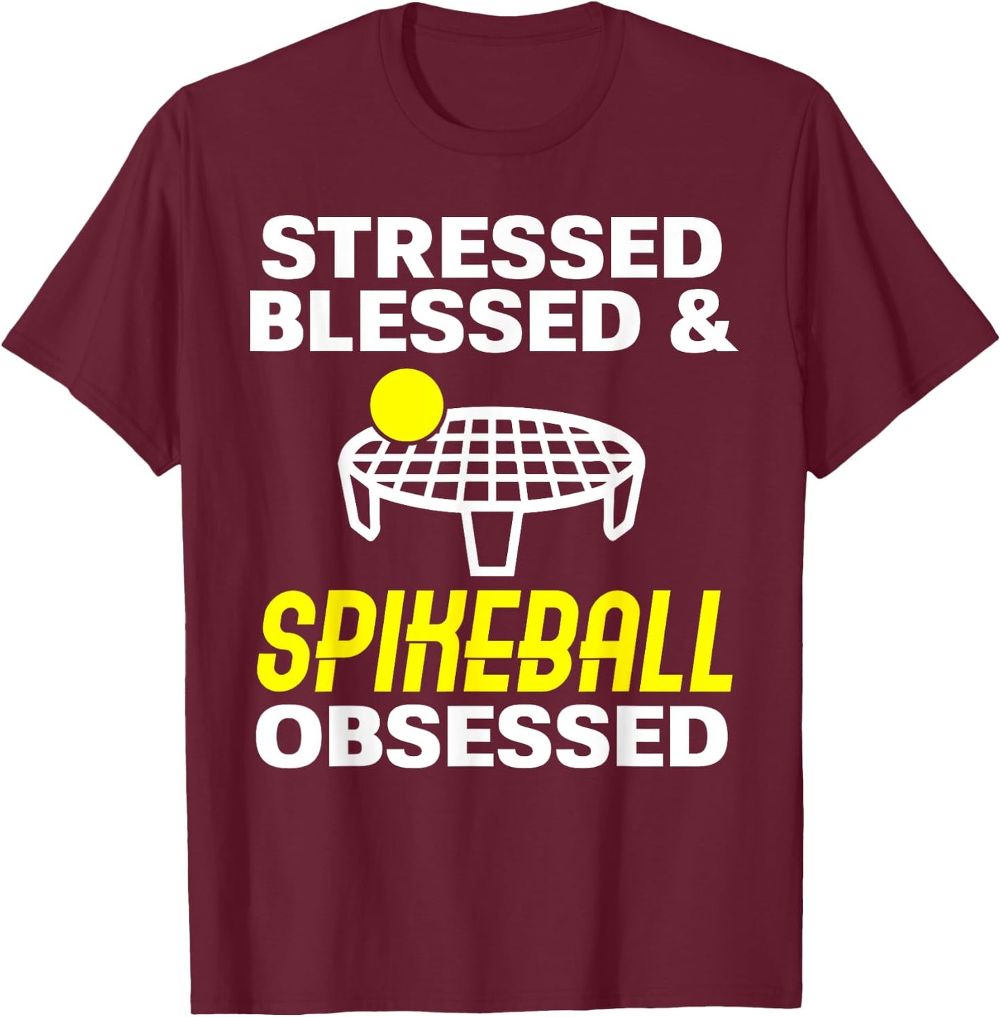 Spikeball game for backyard beach park indoor spike ball Men Women Girls Kids T-Shirt - T-Shirt | Maroon