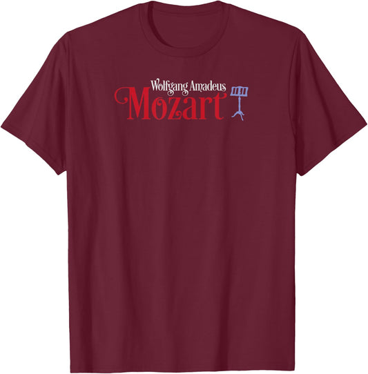 Wolfgang Amadeus Mozart Musician Music Stand T-Shirt - T-Shirt | Maroon