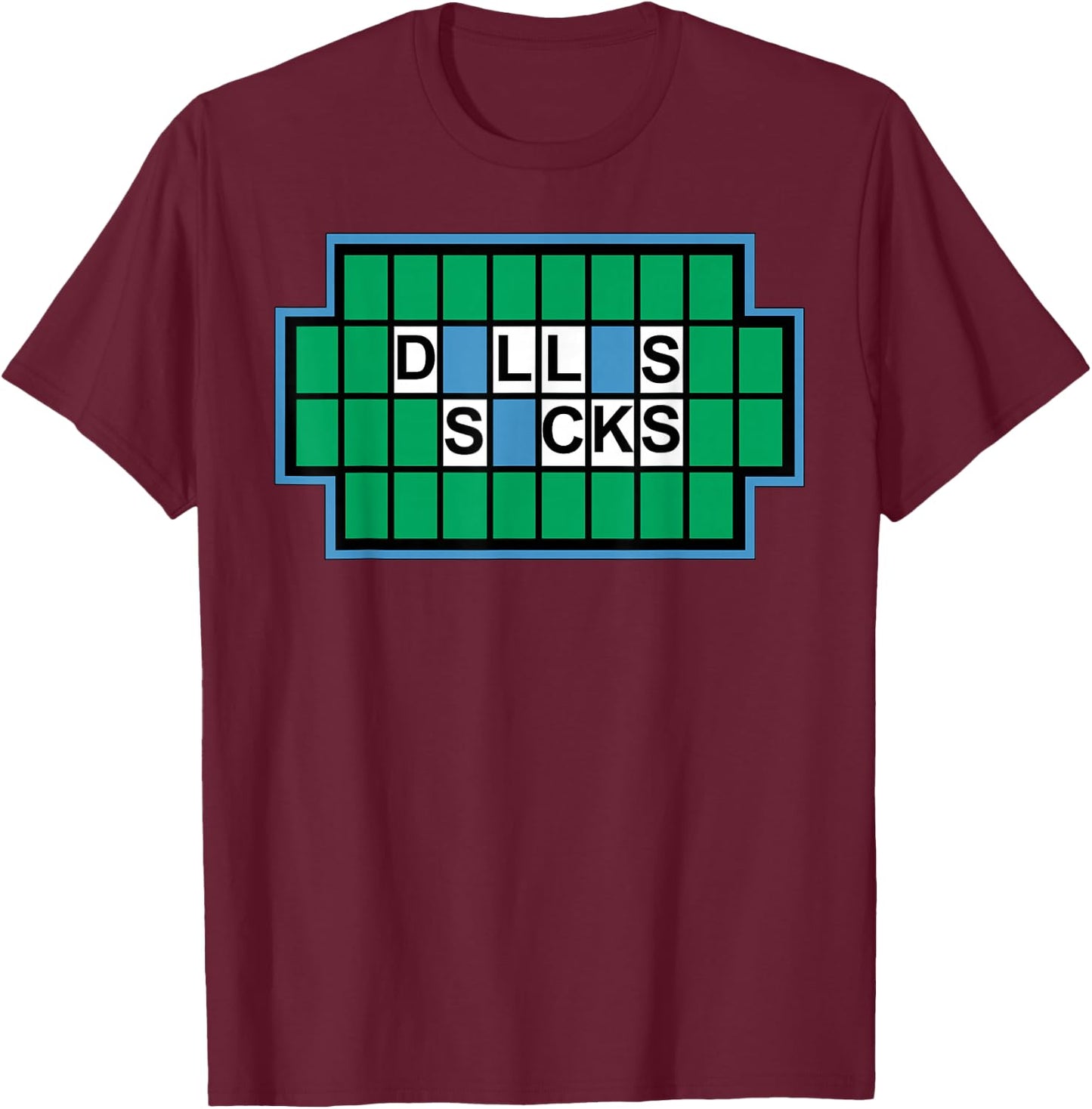 Miftees Dallas Sucks - I Hate Dallas Shirt - Men's Black Cotton Polyester Blend Classic Fit Short Sleeve - Small T-Shirt - T-Shirt | Maroon