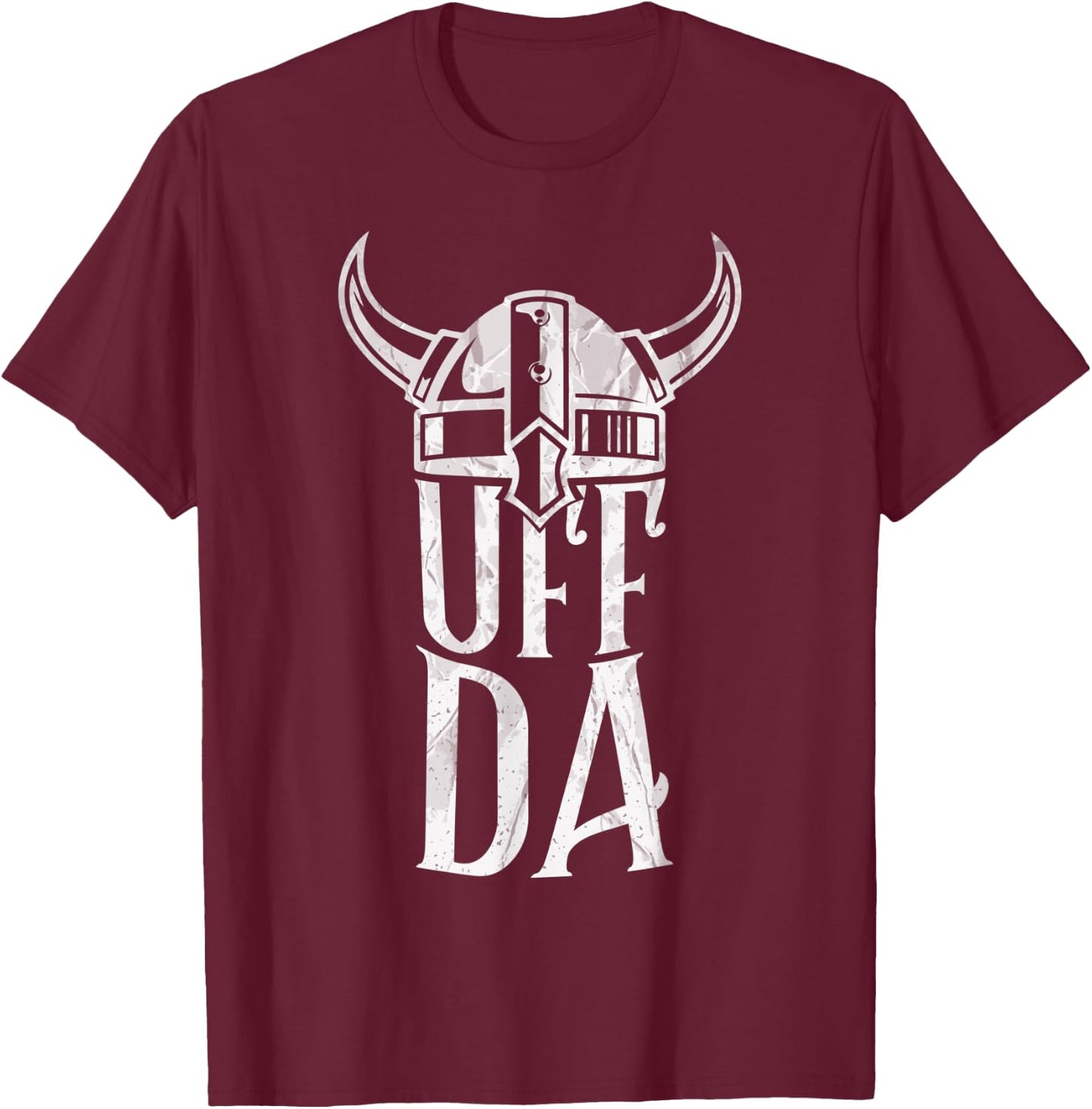 Funny Scandinavian Uff Da popular Nordic Quotes and Sayings T-Shirt - T-Shirt | Maroon