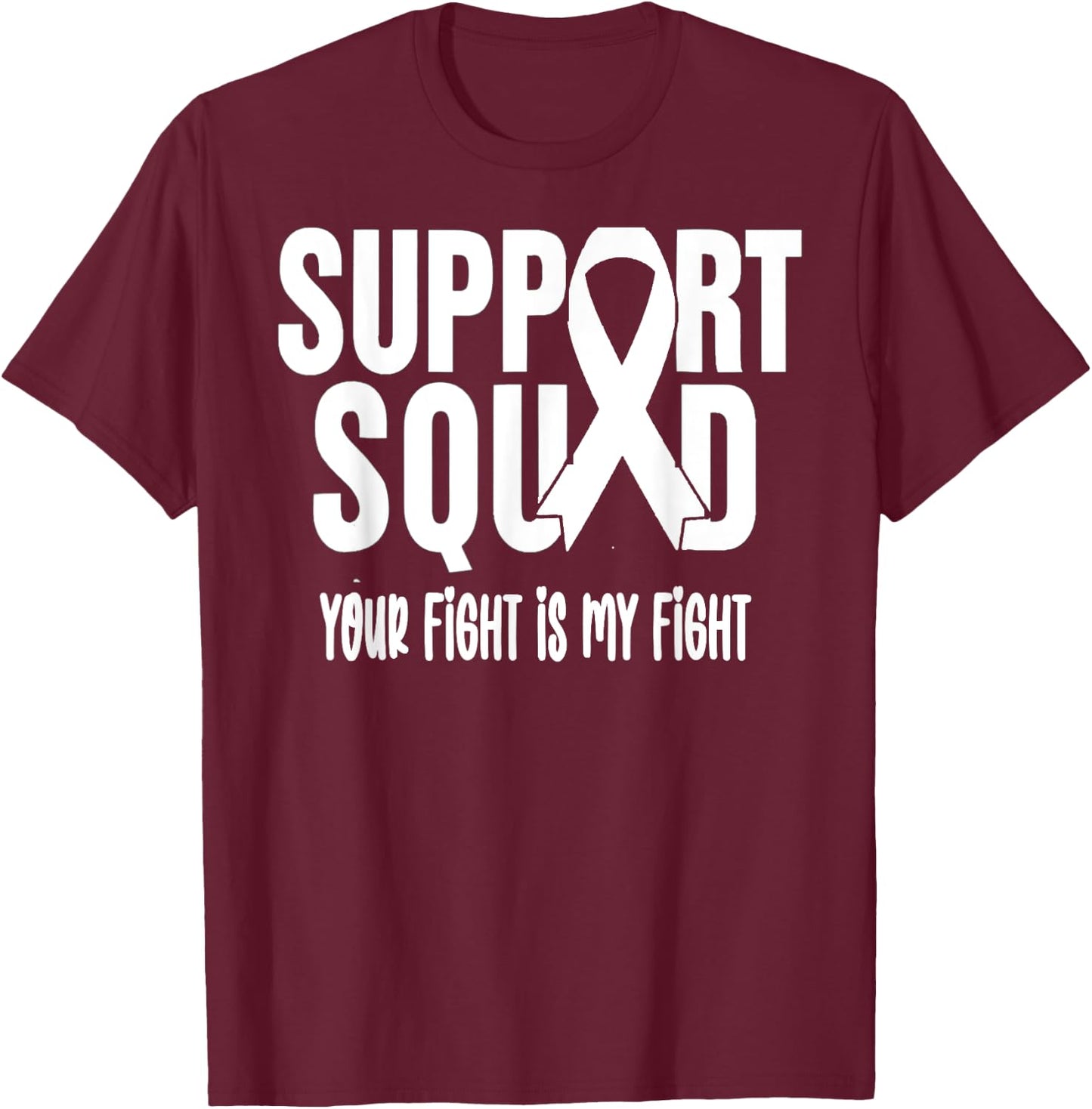 Lung Cancer Support Squad Lung Cancer Awareness T-Shirt - T-Shirt | Maroon