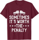 Roller Derby Player Penalty Skating Team T-Shirt - T-Shirt | Maroon