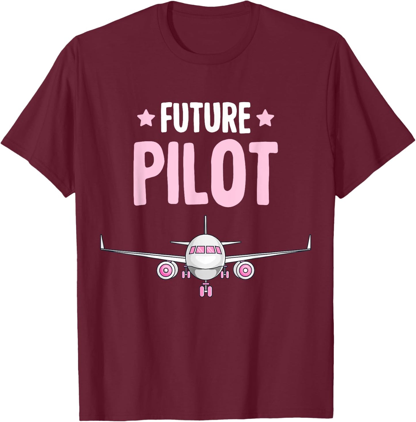 Future Pilot Airplane Plane Girls Kids T-Shirt - T-Shirt | Maroon
