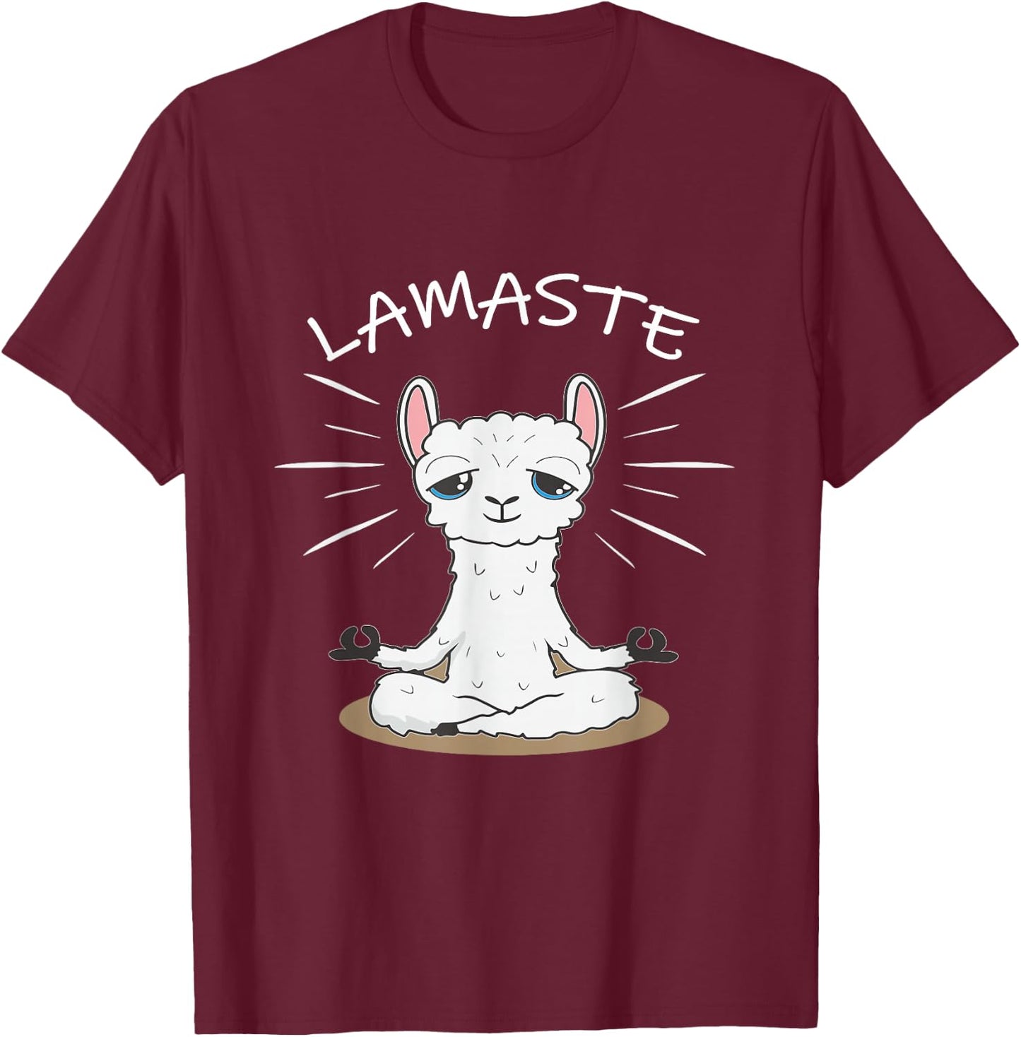 Lamaste Lama Yoga Meditation Om T-Shirt - T-Shirt | Maroon