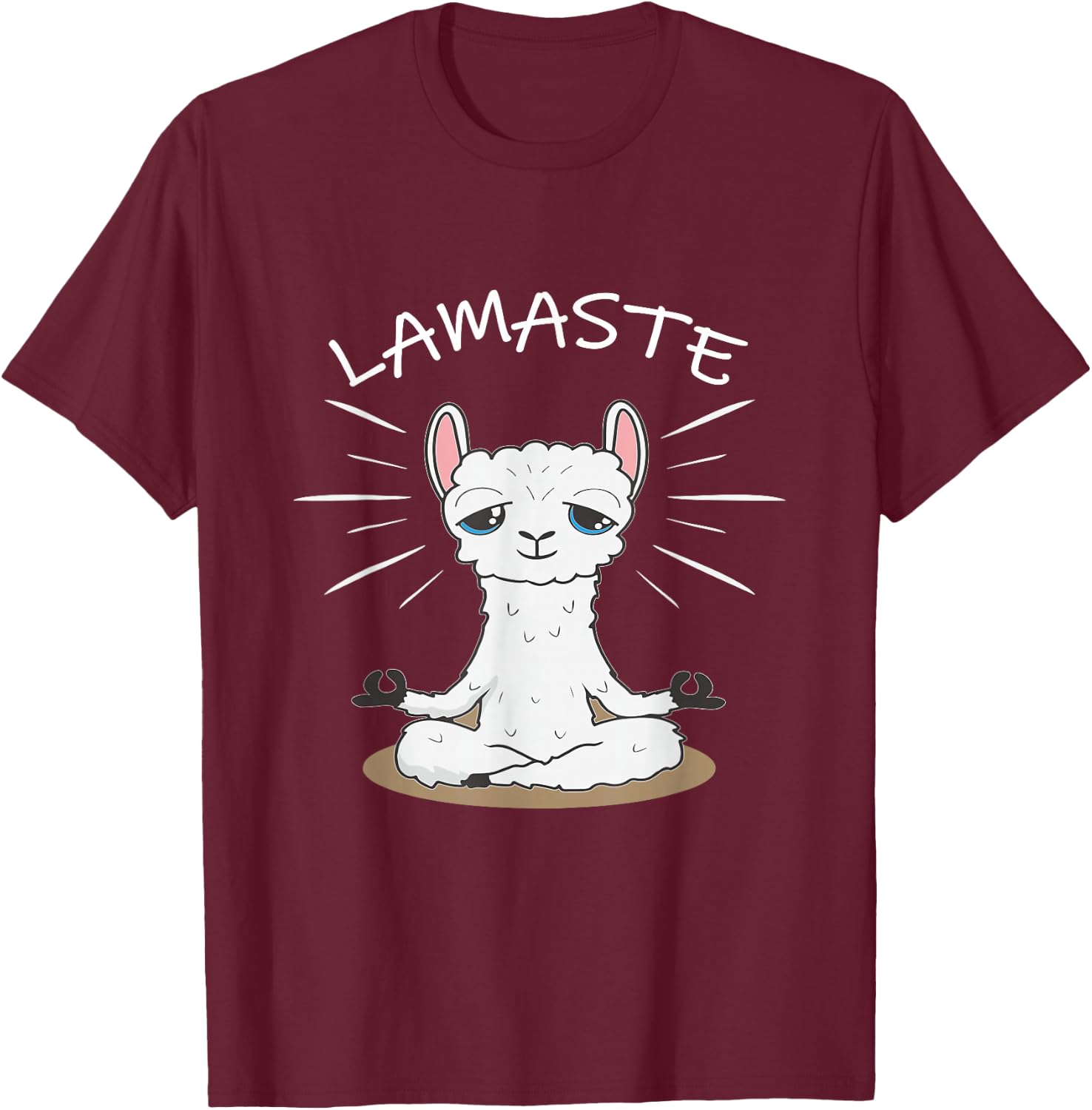 Lamaste Lama Yoga Meditation Om T-Shirt - T-Shirt | Maroon