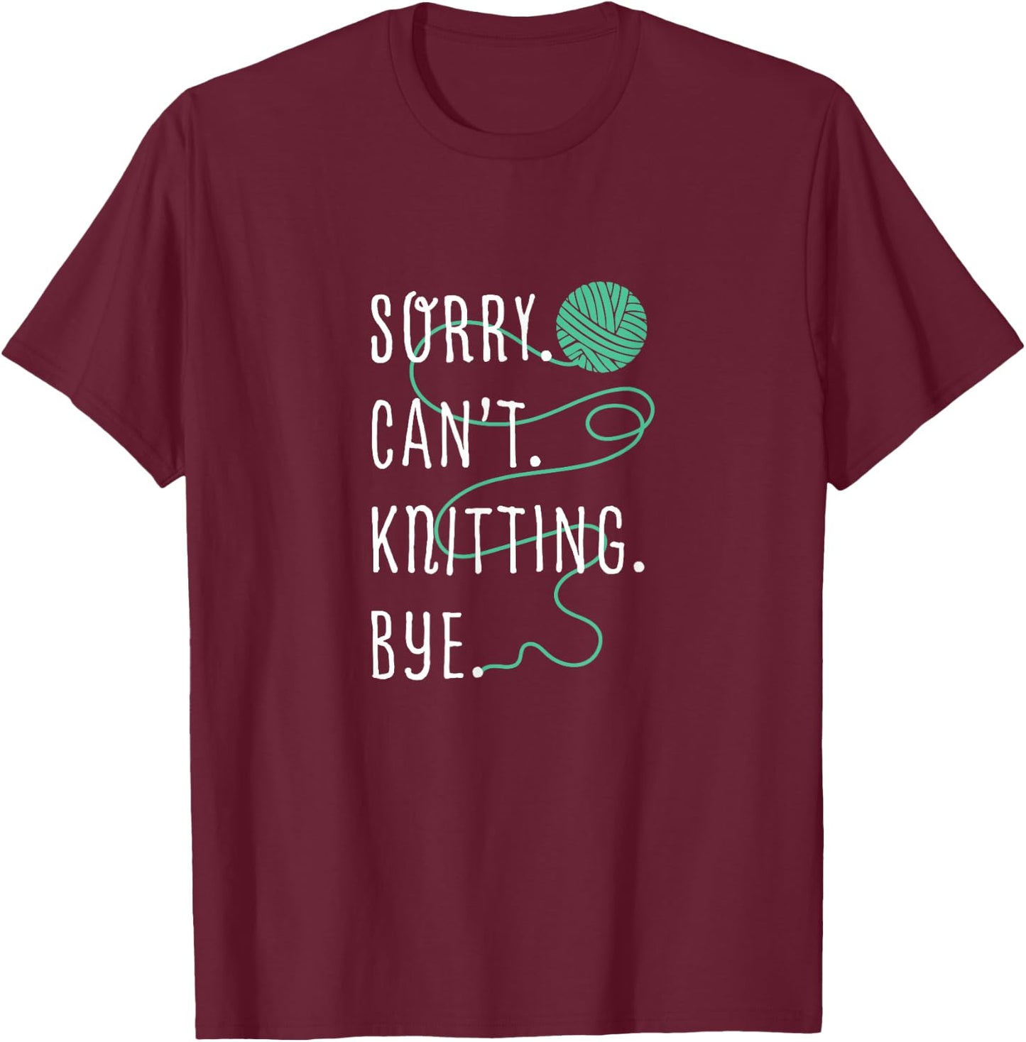 Crochet Knitter Wool Textile Patterns Art Knitting Yarn Craft Fiber Artist Sew Funny - Black, Small - Women's Classic Fit Modern Letter Print T-Shirt - T-Shirt | Maroon