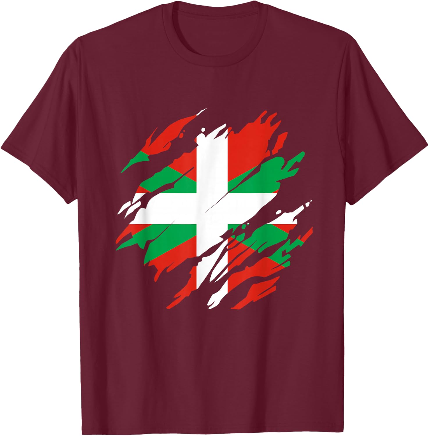 Basque Country Flag T-Shirt - T-Shirt | Maroon
