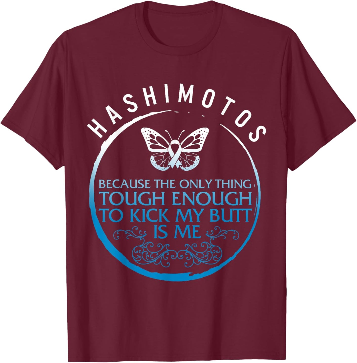 Hashimoto's Disease Awareness Tough Thyroid Disease Warrior T-Shirt - T-Shirt | Maroon