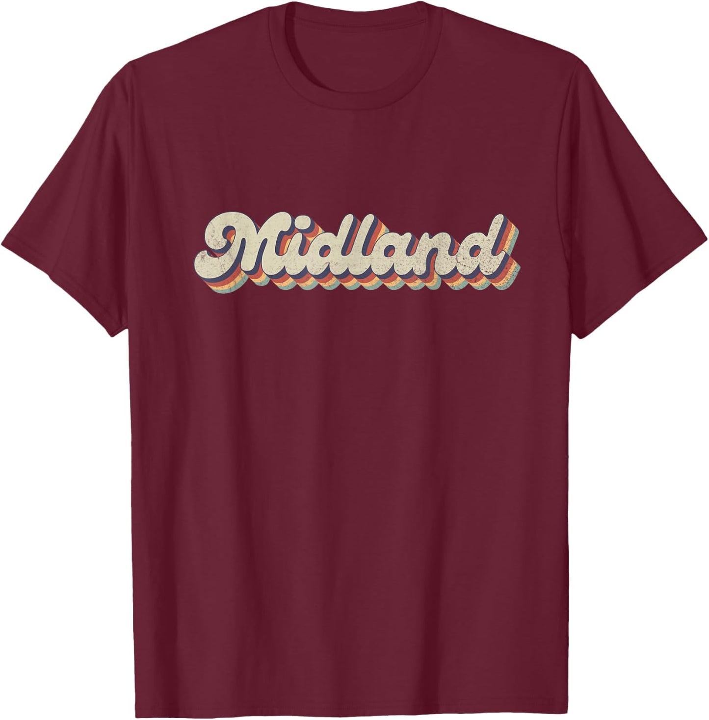 70's 80's USA City - Vintage Midland T-Shirt - T-Shirt | Maroon