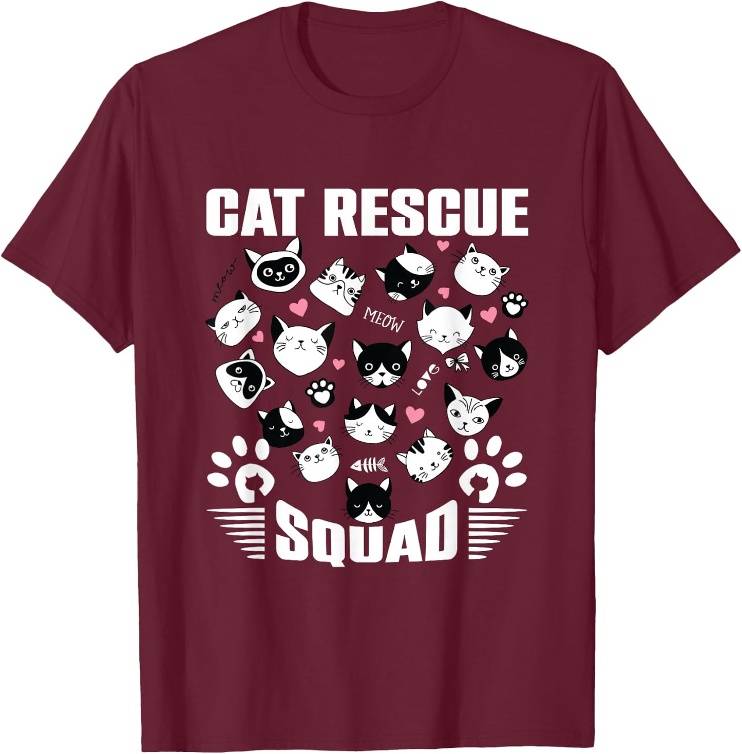 Cat Rescue Squad Animal Rescue Cat Rescue Animals Be Hero T-Shirt - T-Shirt | Maroon