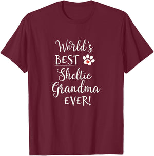 Sheltie Shetland Sheepdog World's Greatest Sheltie Grandma T-Shirt - T-Shirt | Maroon