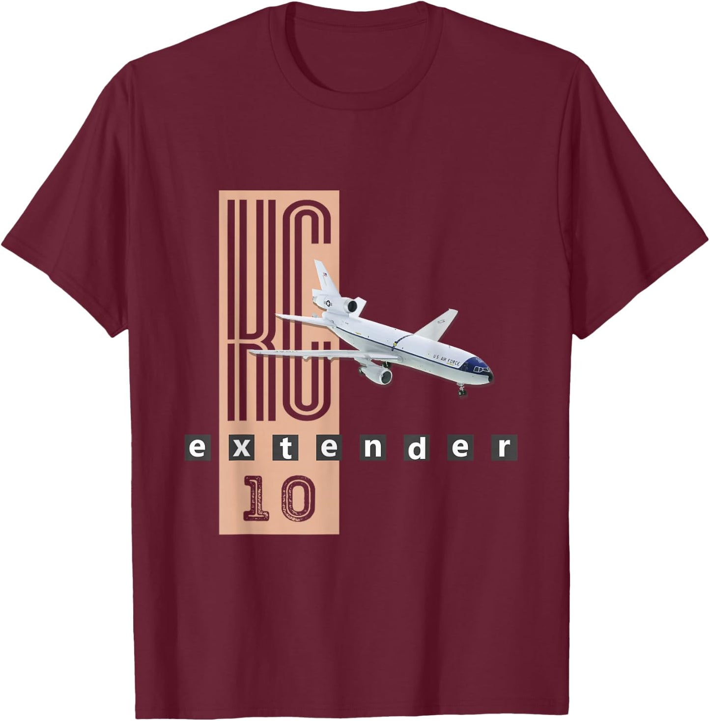 Classic Blue & White KC-10 T-Shirt - T-Shirt | Maroon