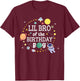 Lil Brother of The Birthday Boy Space Astronaut Birthday T-Shirt - T-Shirt | Maroon