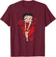 Betty Boop Red Dress Red Lips Small T-Shirt - T-Shirt | Maroon