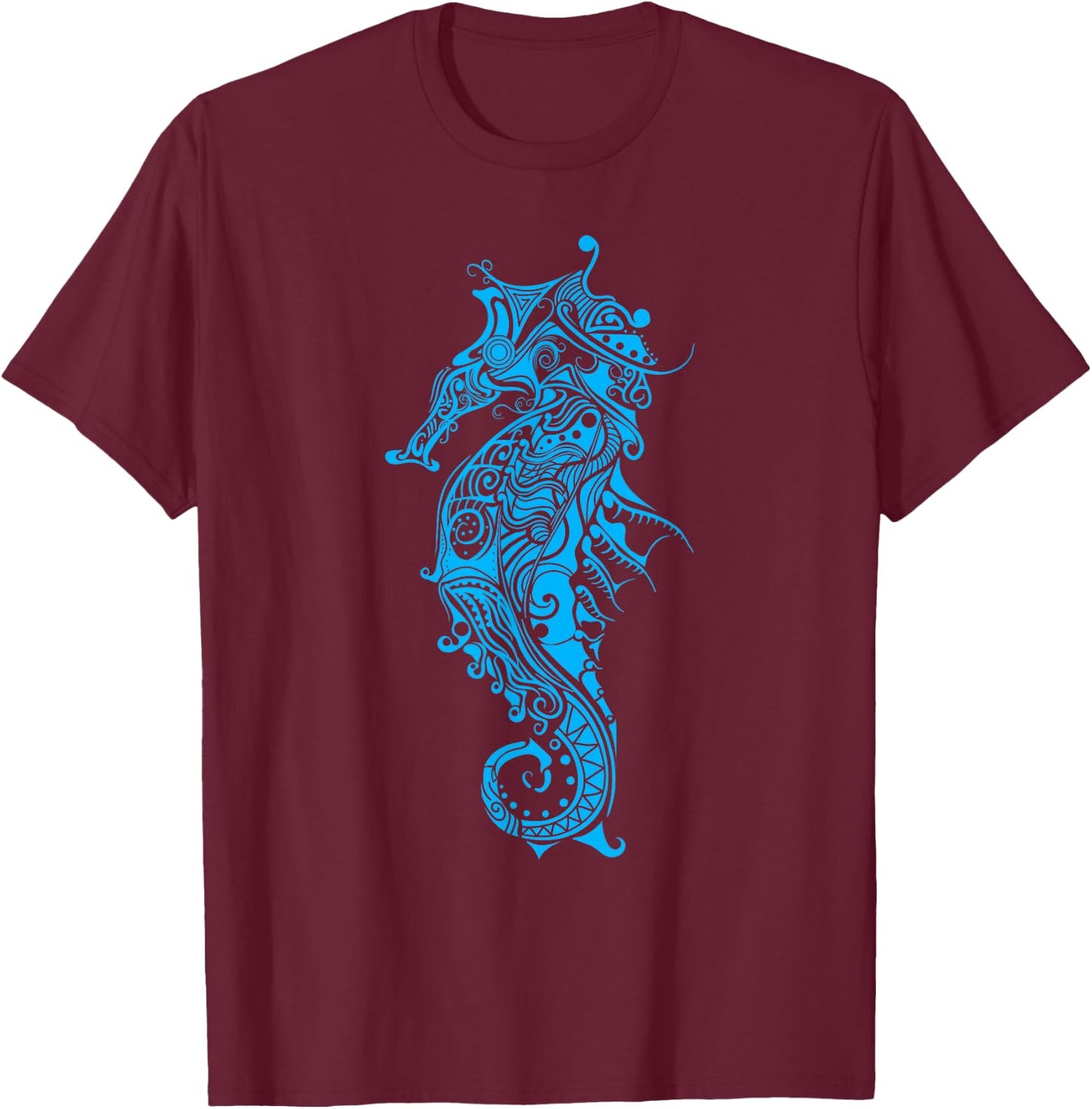 Tribal Seahorse Shirt - Seahorse Lovers Shirt - Seahorse T-Shirt - T-Shirt | Maroon