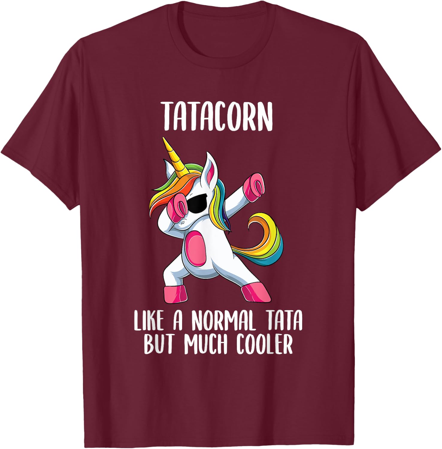 Unicorn Indian Tata Girl Birthday Party Apparel TataCorn T-Shirt - T-Shirt | Maroon