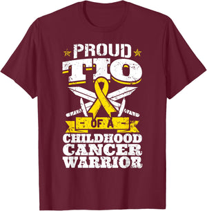 Prou Tio Of A Childhood Cancer Warrior Awareness Uncle T-Shirt - T-Shirt | Maroon