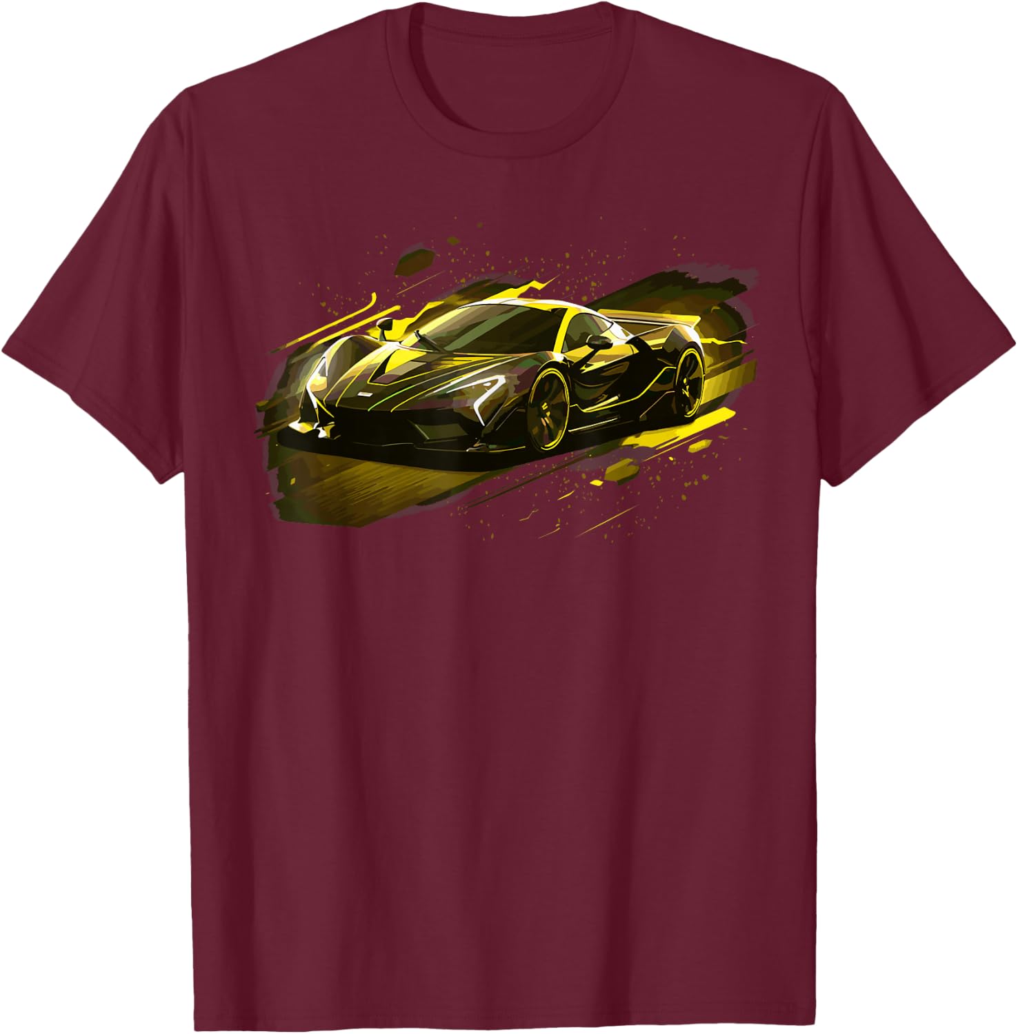 Sports Car Supercar Exotic Concept Poster Style Boys Graphic T-Shirt - T-Shirt | Maroon