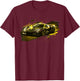 Sports Car Supercar Exotic Concept Poster Style Boys Graphic T-Shirt - T-Shirt | Maroon