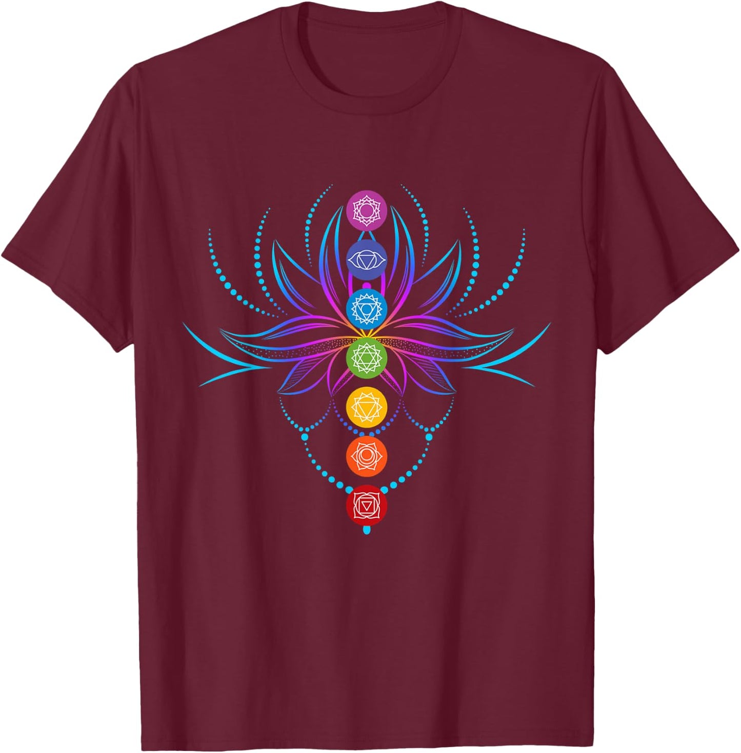 Spiritual Shirt Zen Lotus Flower Chakras Aligned Yoga Lover T-Shirt - T-Shirt | Maroon