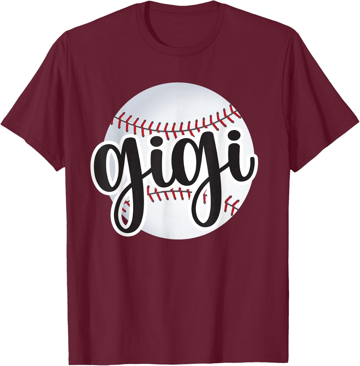Baseball Gigi Baseball Fan Proud Baseball Grandma Gigi T-Shirt - T-Shirt | Maroon