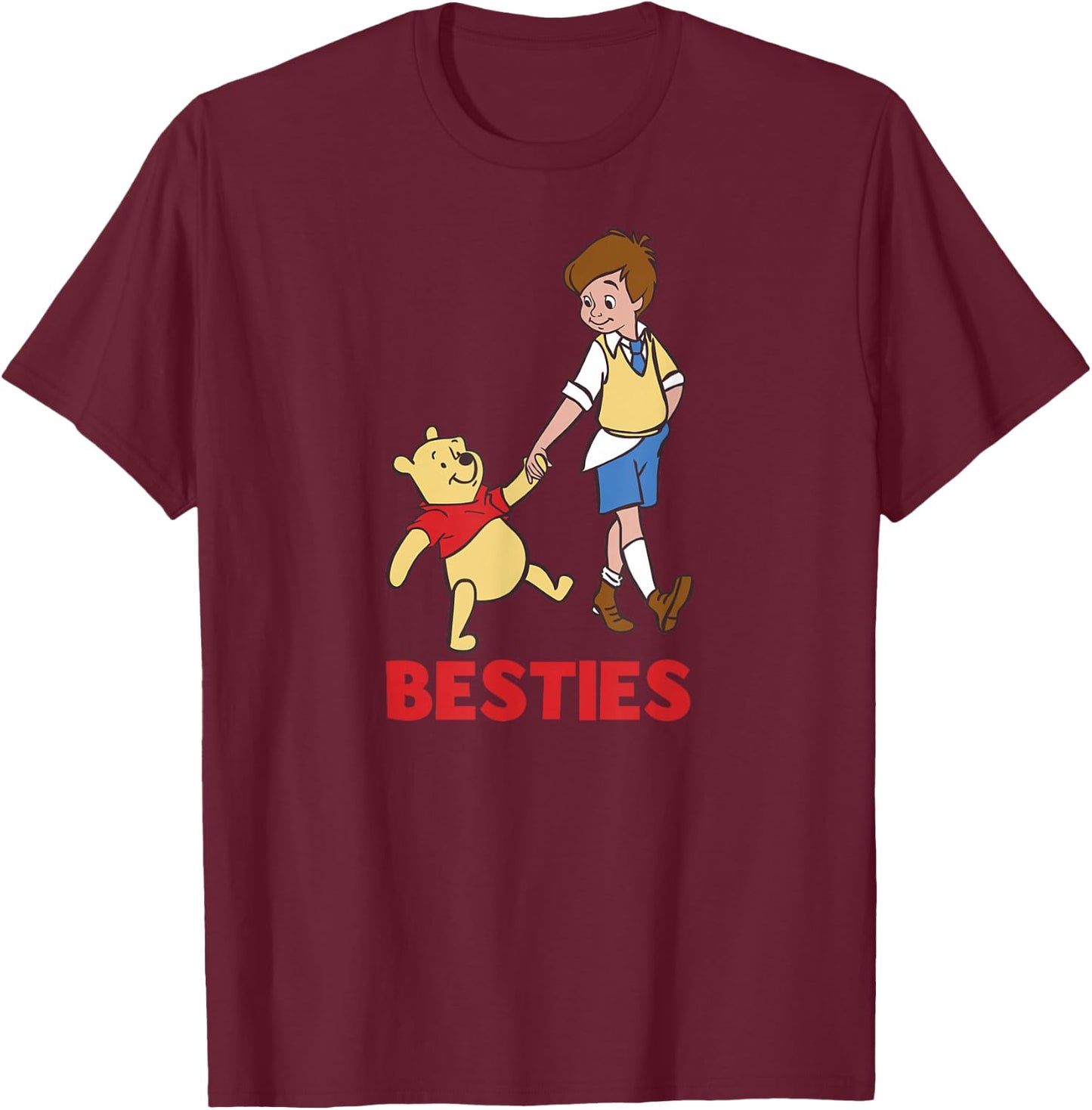 Winnie the Pooh - Christopher Robin Pooh Besties T-Shirt - T-Shirt | Maroon