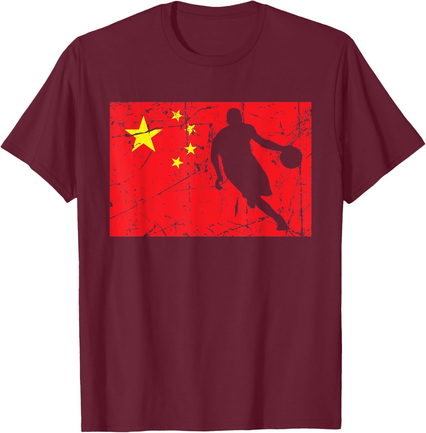 China Chinese Flag - Basketball T-Shirt - T-Shirt | Maroon