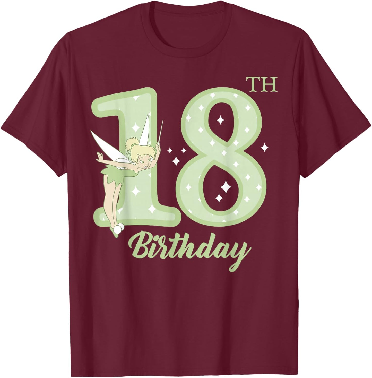 Disney Peter Pan 18th Birthday Tinkerbell Portrait T-Shirt - T-Shirt | Maroon