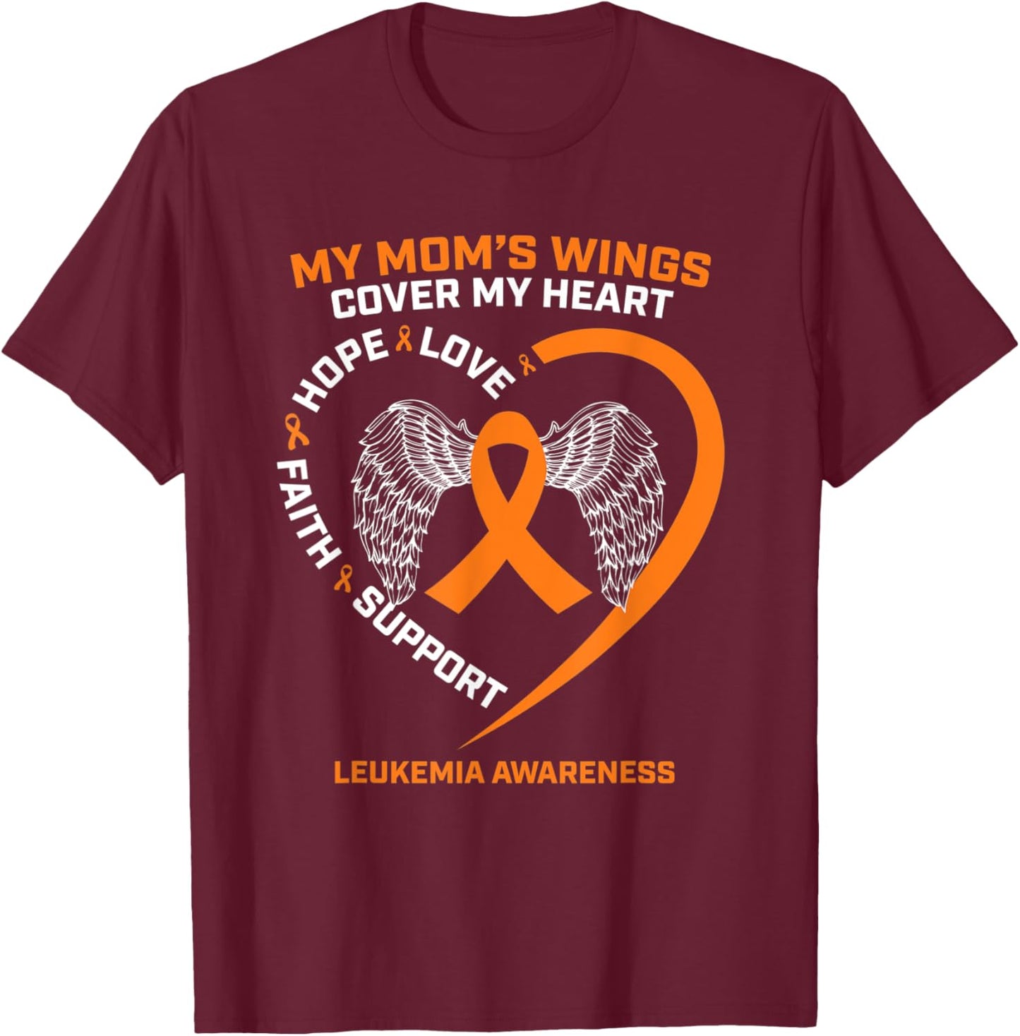 In Remembrance Mom Loving Memory Mother Leukemia Awareness T-Shirt - T-Shirt | Maroon