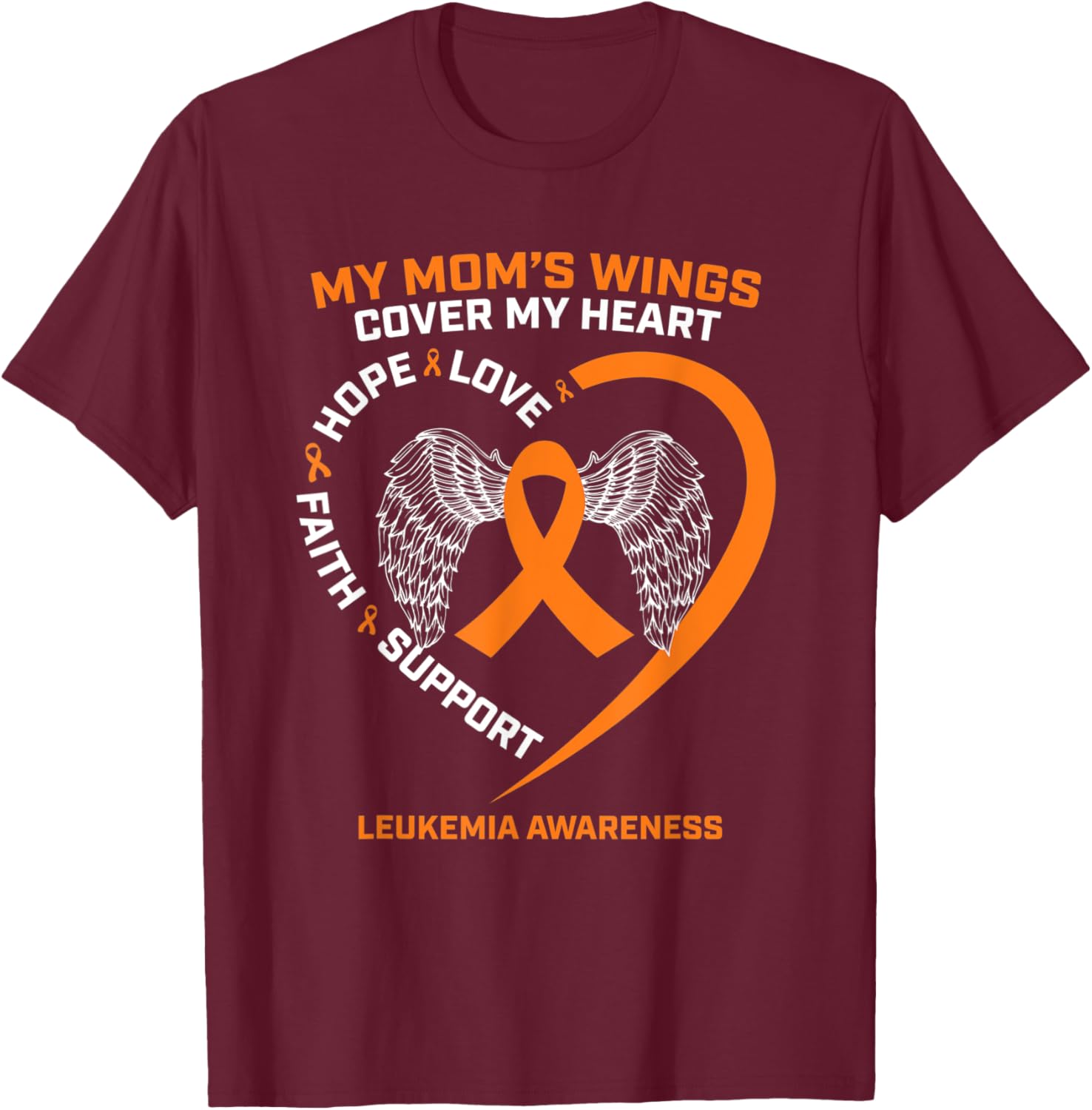In Remembrance Mom Loving Memory Mother Leukemia Awareness T-Shirt - T-Shirt | Maroon