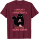 I Crochet So I Do not Choke People Black Cat Yarn Crocheting Men Women Girls Kids T-Shirt - T-Shirt | Maroon
