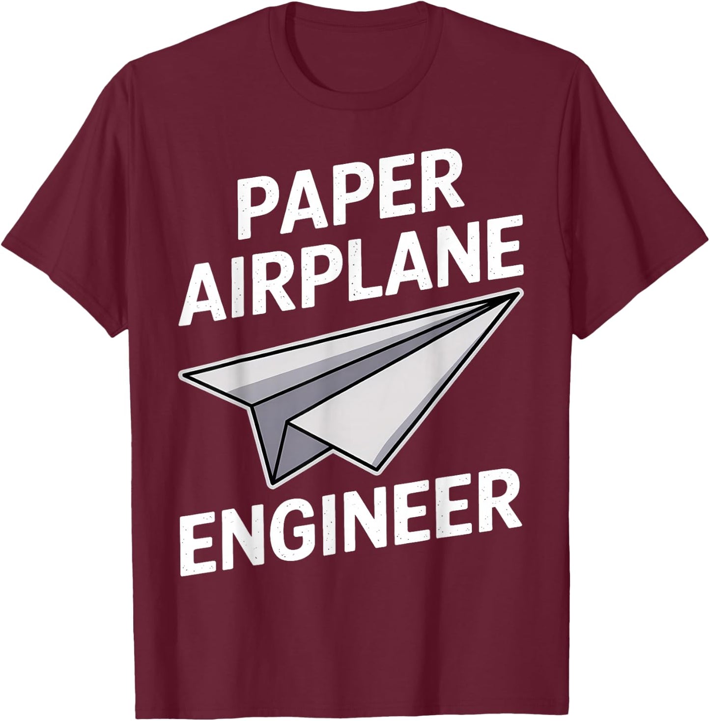 Funny Paper Airplane T-Shirt - T-Shirt | Maroon