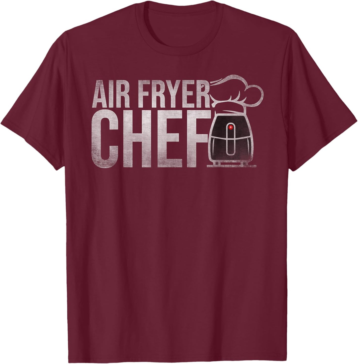 Air Fryer Chef graphic art vintage distressed style T-Shirt - T-Shirt | Maroon