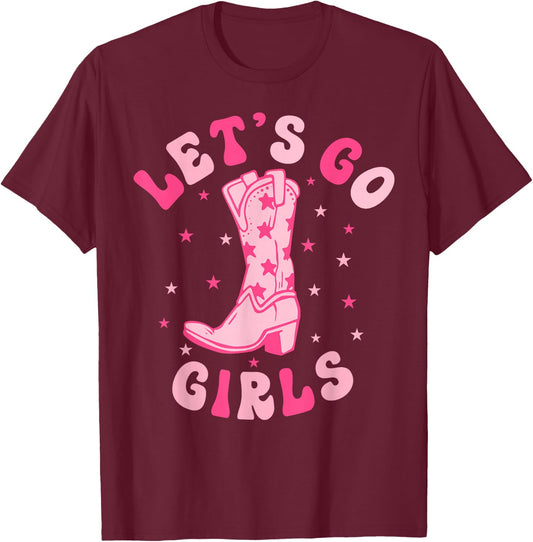Let's Go Girls Man I Feel Like A Bride Retro Bachelorette T-Shirt - T-Shirt | Maroon