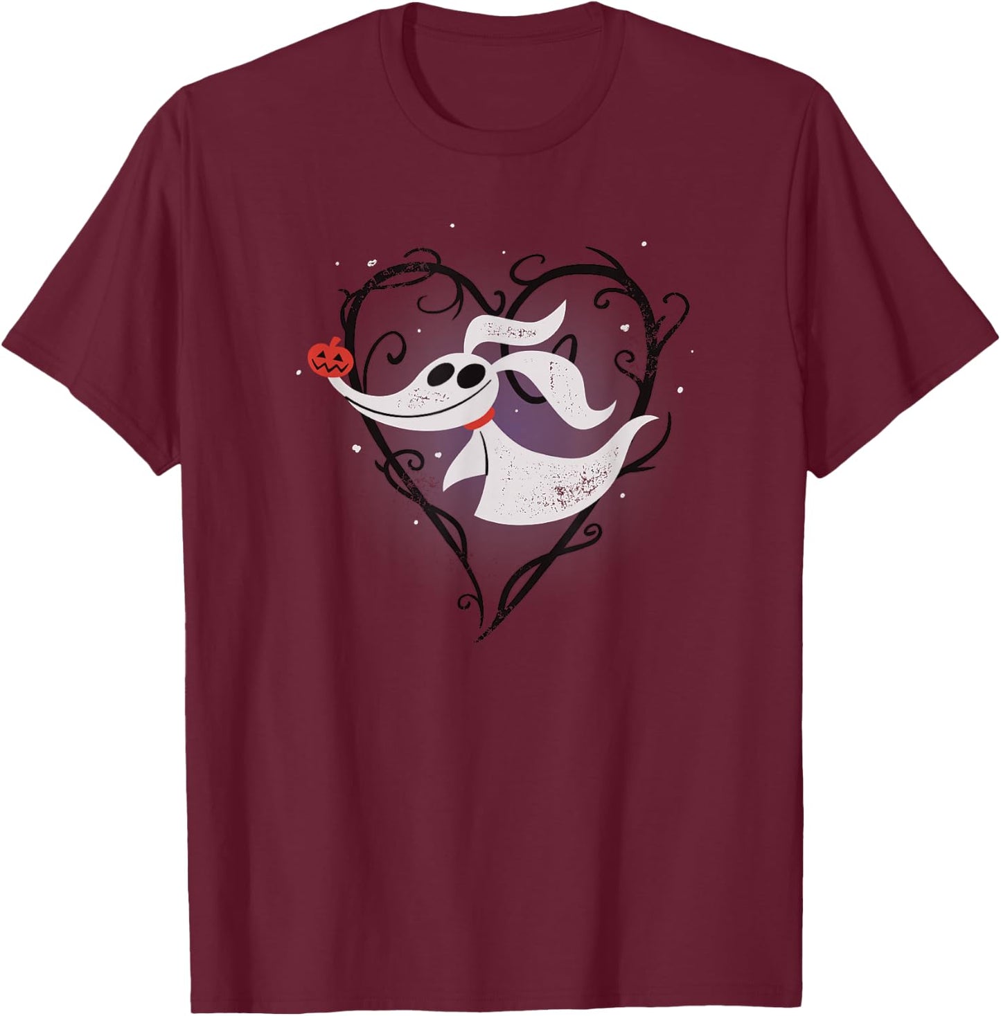 Disney The Nightmare Before Christmas Zero Thorny Heart T-Shirt - T-Shirt | Maroon