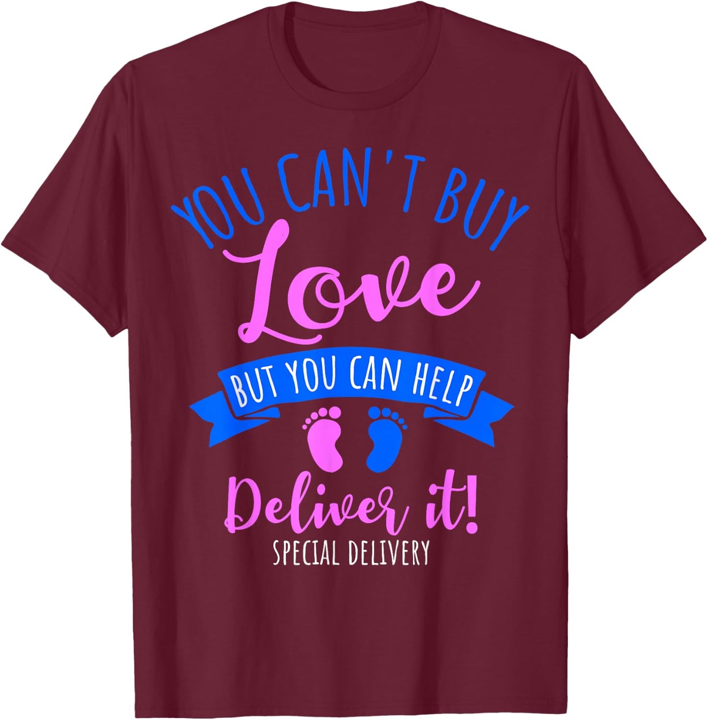 Cute Baby Foot Print Labor and Delivery Nurses T-Shirt - T-Shirt | Maroon