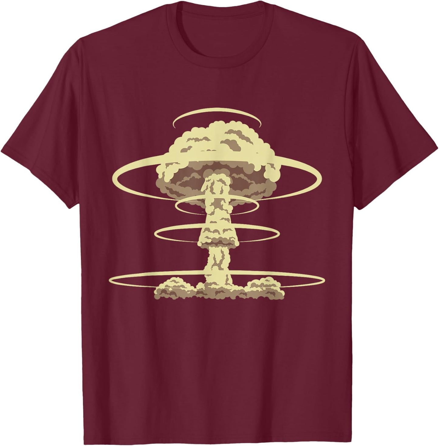 Nuclear Bomb Explosion Atomic Bomb Mushroom Cloud Power T-Shirt - T-Shirt | Maroon