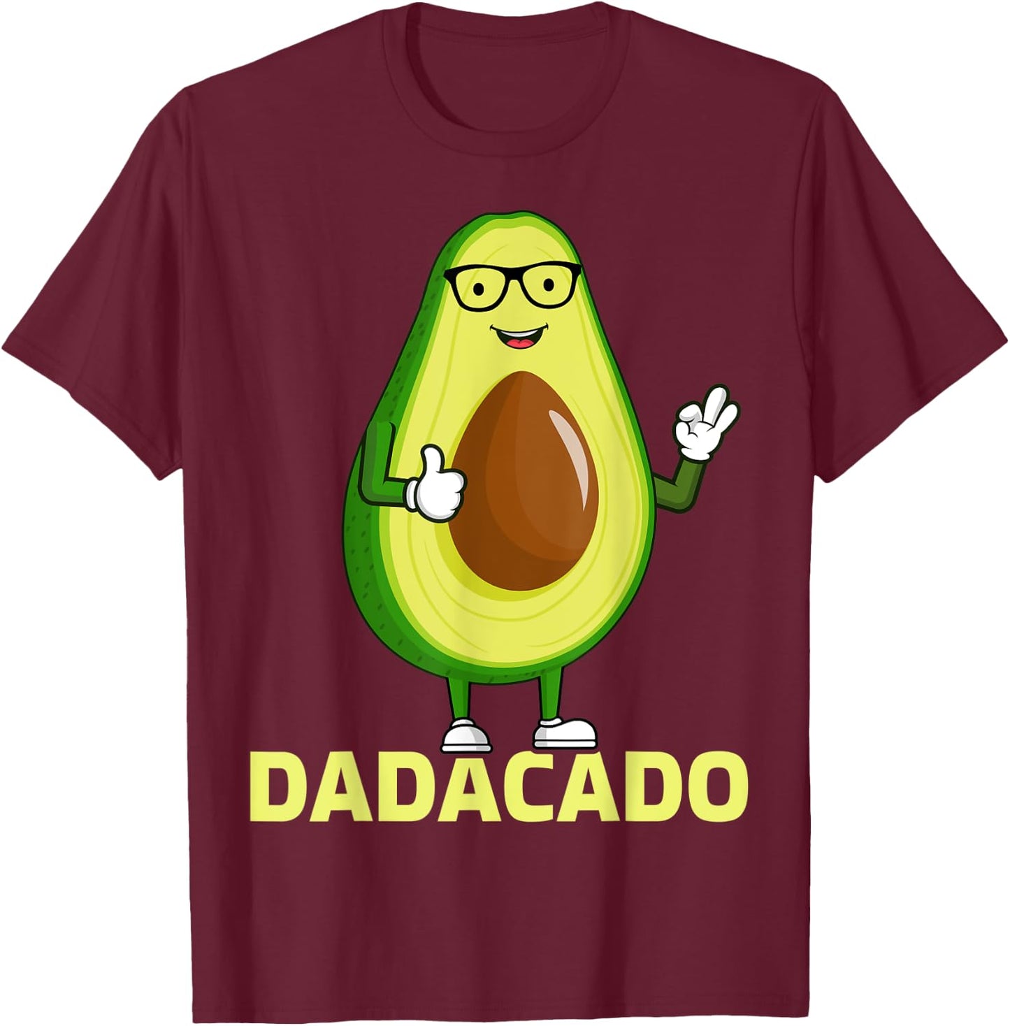 Avocado Lover Funny Dadacado Father's Day Avocado Dad T-Shirt - T-Shirt | Maroon